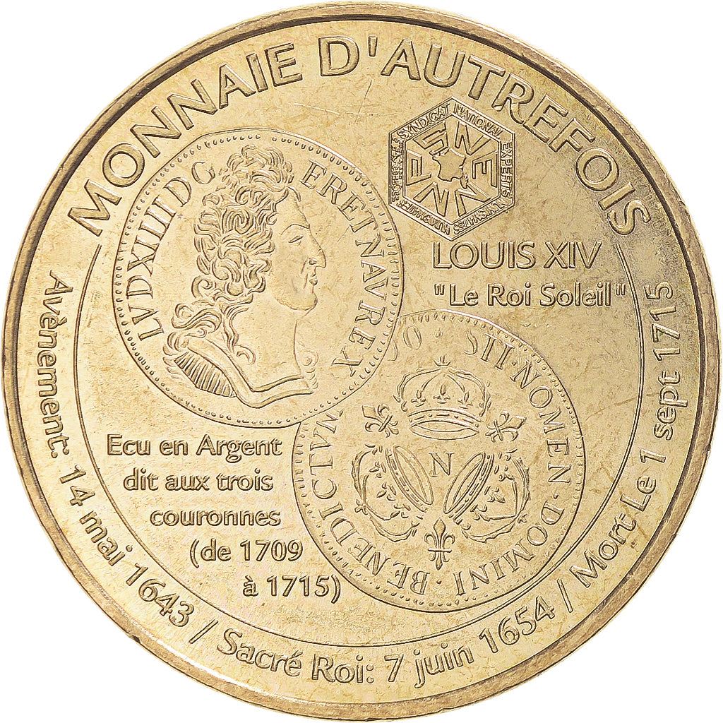 Francia, zeton, Jetón turístico, Monnaies d'Autrefois - Ecu aux 3 couronnes