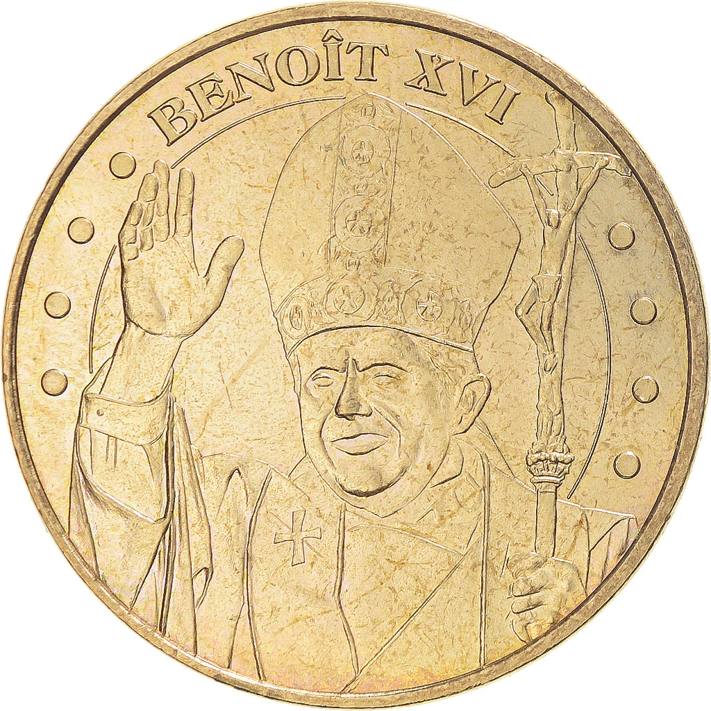 Francja, Token, Żeton turystyczny, Benoit XVI, 2008, Monnaie de Paris, MS(63)