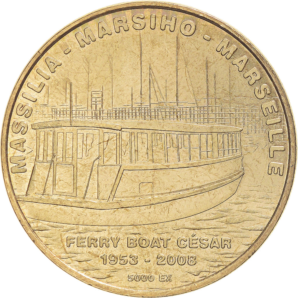 Francia, zeton, Tourist Token, Marseille - Ferry boat César, 2008, Monnaie de