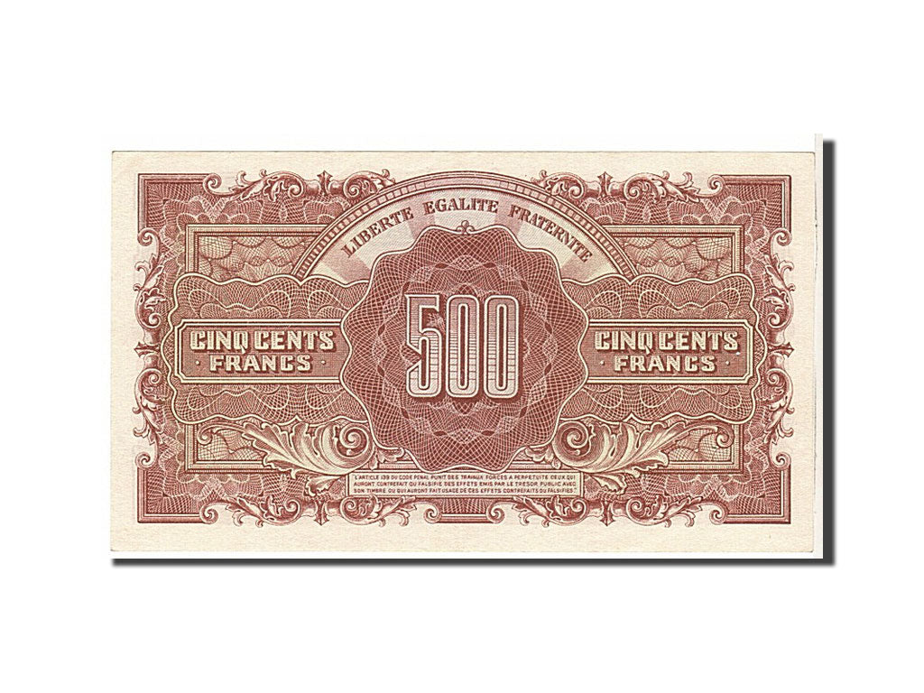 Banknot, Francja, 500 Francs, Marianne, 1945, UNC(60-62), Fayette:VF 11.1