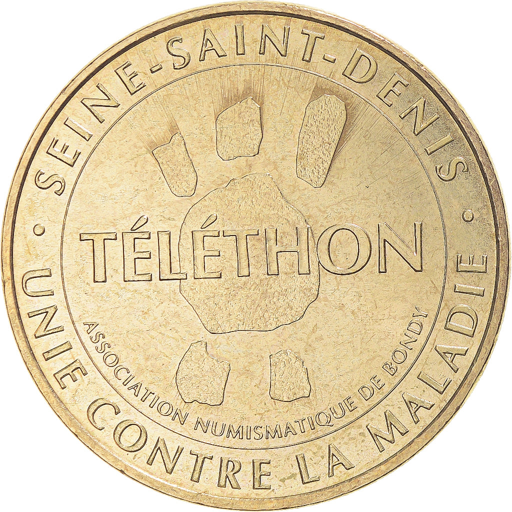 Francia, zeton, Jetón turístico, Bondy - Téléthon - Unis contre la maladie