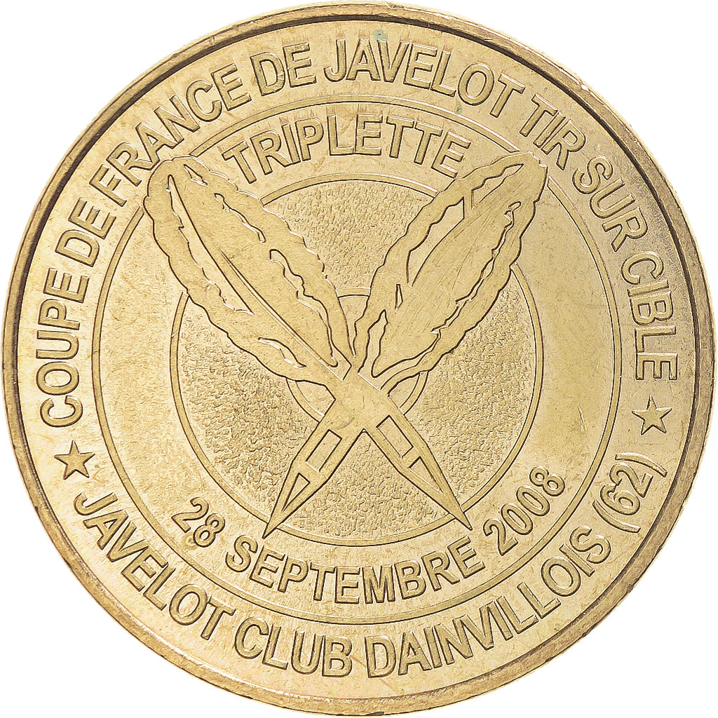 Francia, zeton, Jetón turístico, 62/ Coupe de France Javelot - Dainville, Arts