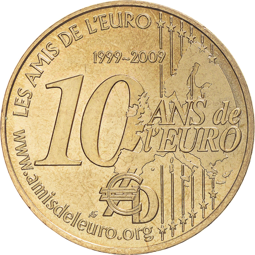 Francia, zeton, Jetón turístico, Paris - Les amis de l'Euro - 10 ans de