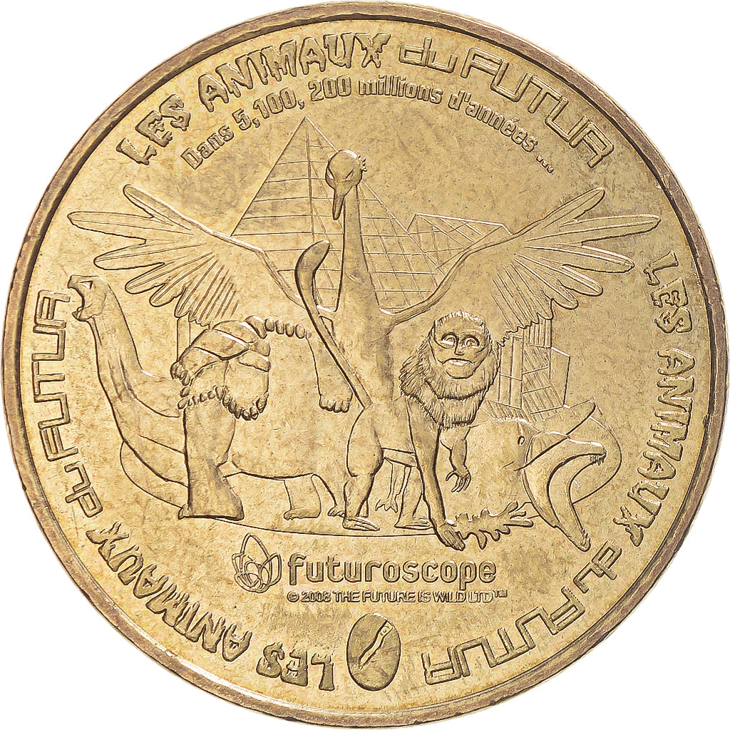 Francja, Token, Żeton turystyczny, Les animaux du futur, Futuroscope, 2008