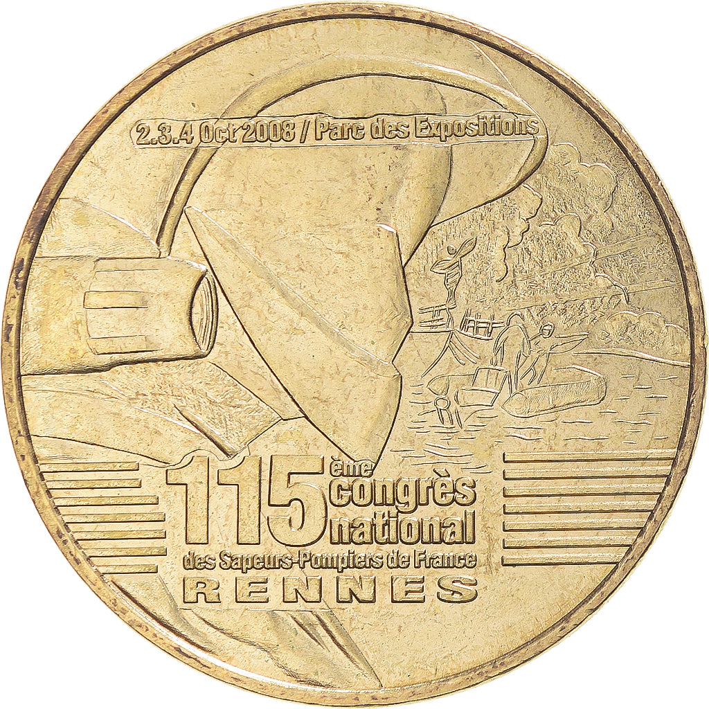 Francia, zeton, Jetón turístico, Rennes - 115 ème congrès des