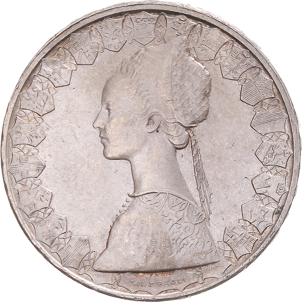 Coin, Italy, 500 Lire, 1958, Rome, AU(55-58), Silver, KM:98