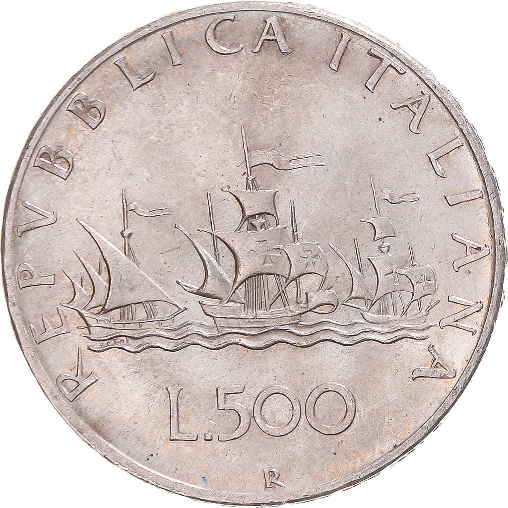 Coin, Italy, 500 Lire, 1958, Rome, AU(55-58), Silver, KM:98