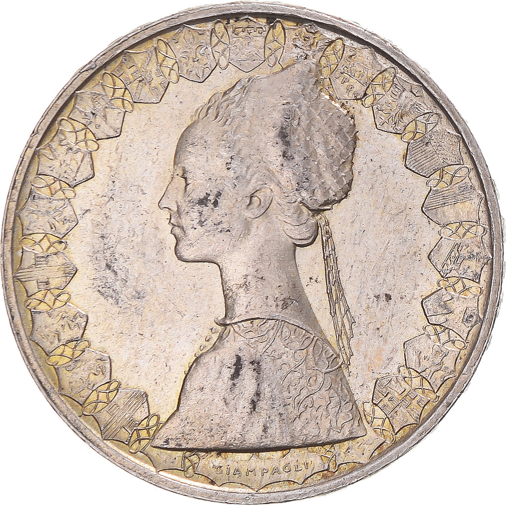 Coin, Italy, 500 Lire, 1959, Rome, AU(50-53), Silver, KM:98