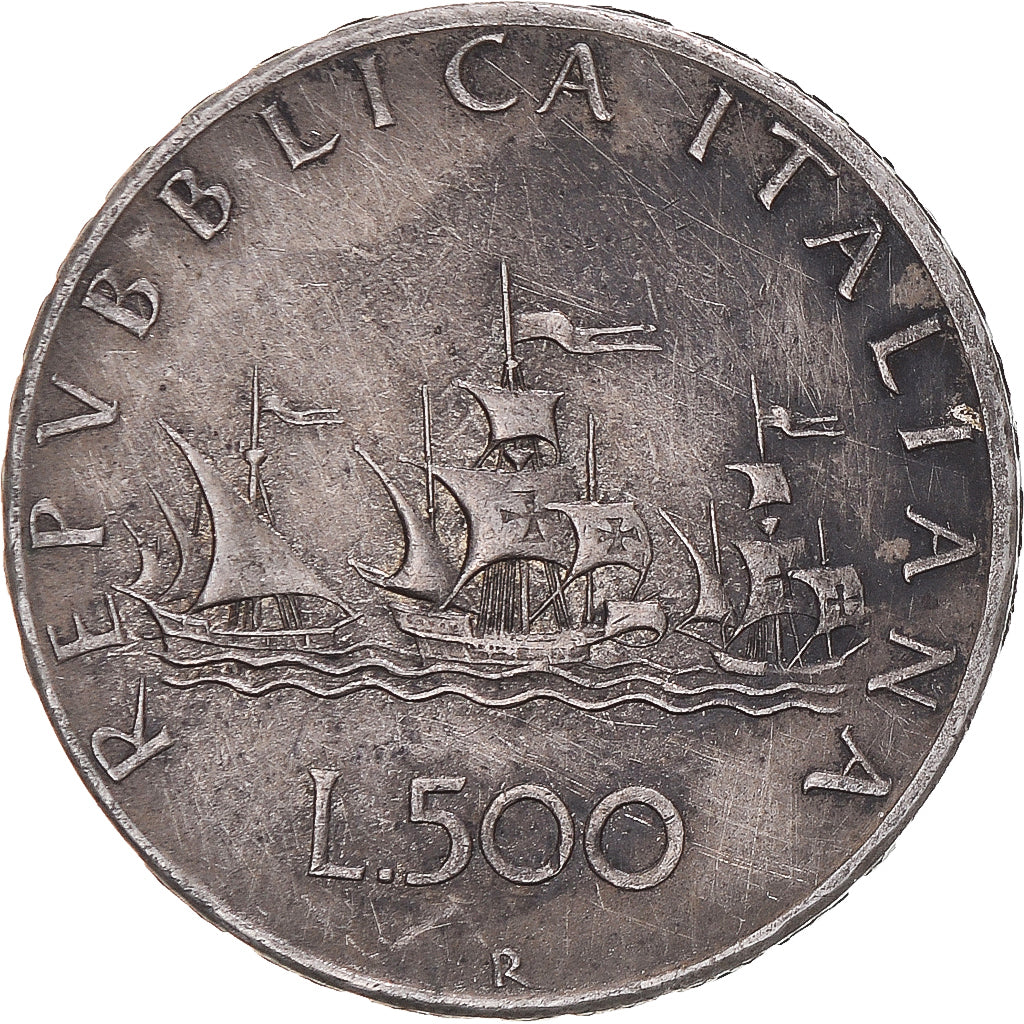 Coin, Italy, 500 Lire, 1966, Rome, EF(40-45), Silver, KM:98