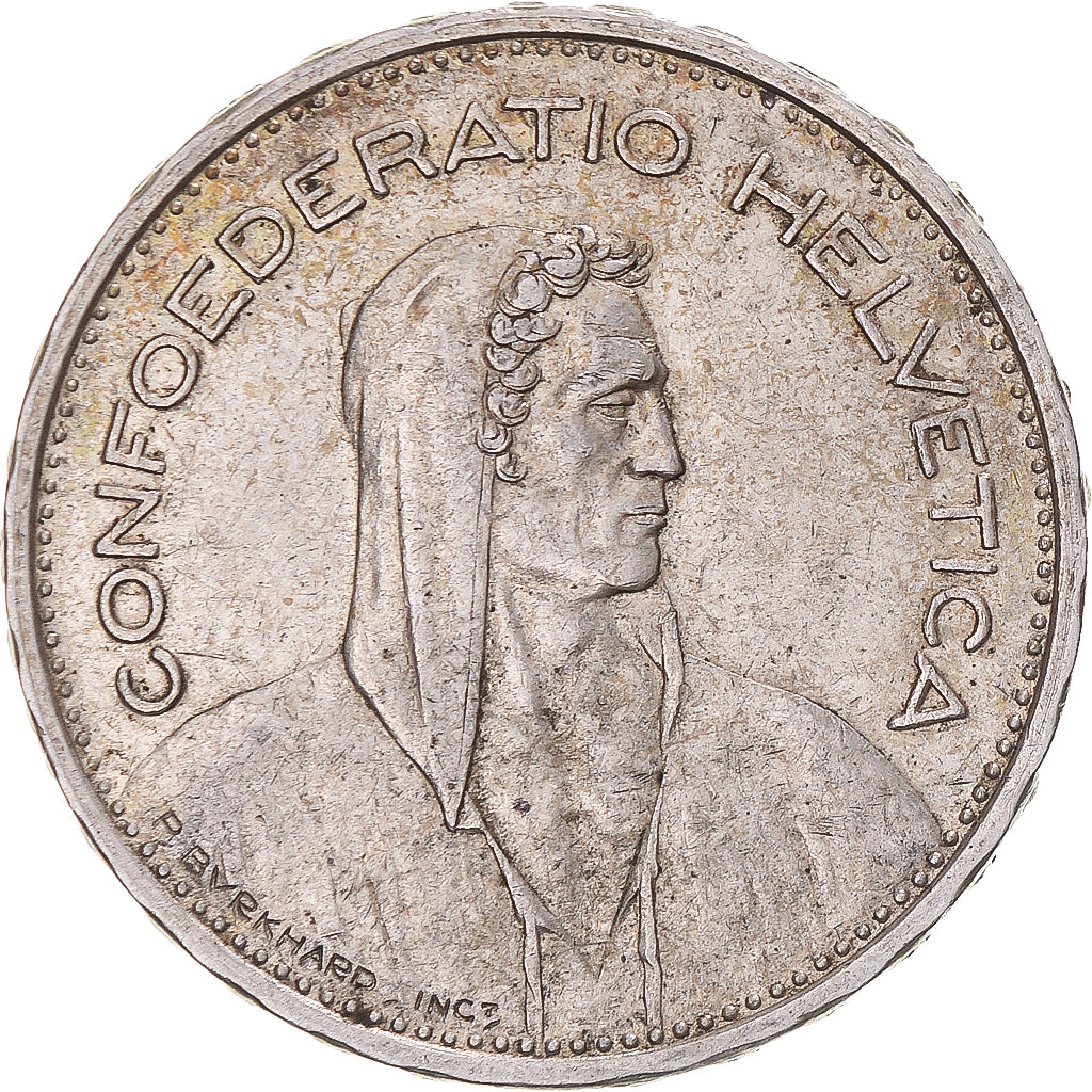 Coin, Switzerland, 5 Francs, 1933, Bern, VF(30-35), Silver, KM:40