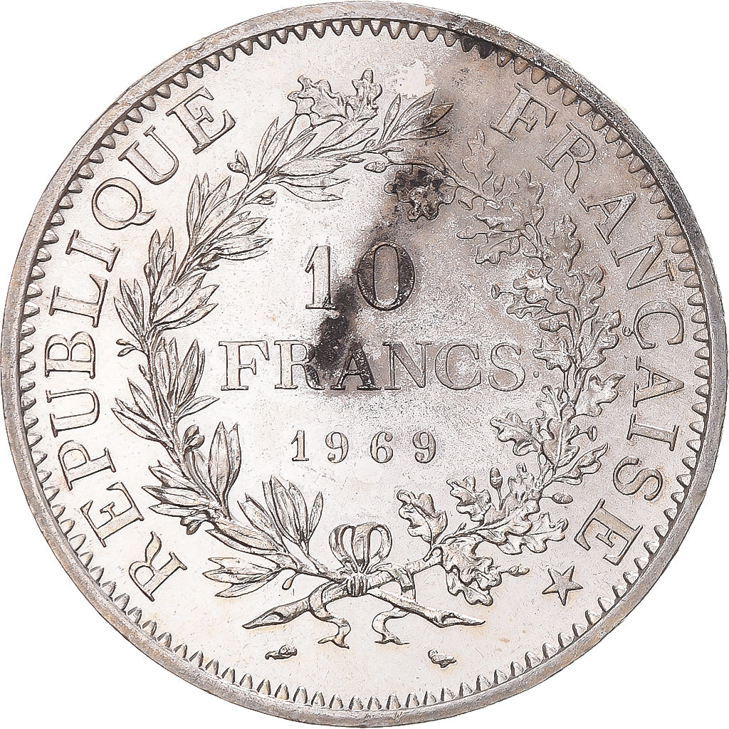 Moeda, França, Hercule, 10 Francs, 1969, Paris, AU(55-58), Prata, KM:932