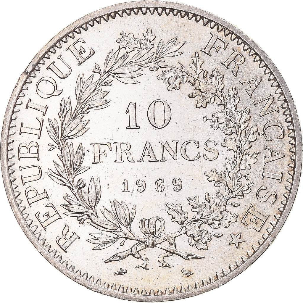 Coin, France, Hercule, 10 Francs, 1969, Paris, AU(55-58), Silver, KM:932