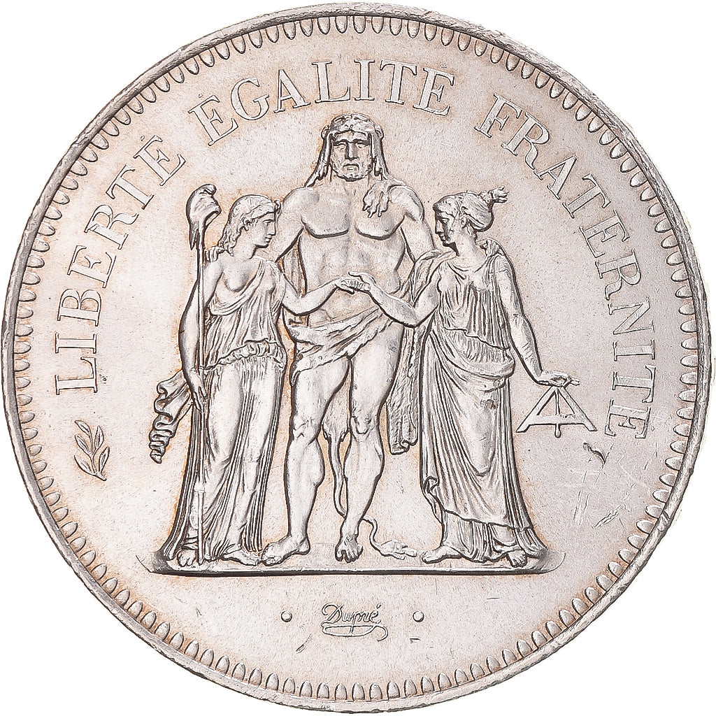 Coin, France, Hercule, 50 Francs, 1974, Paris, MS(63), Silver, KM:941.1