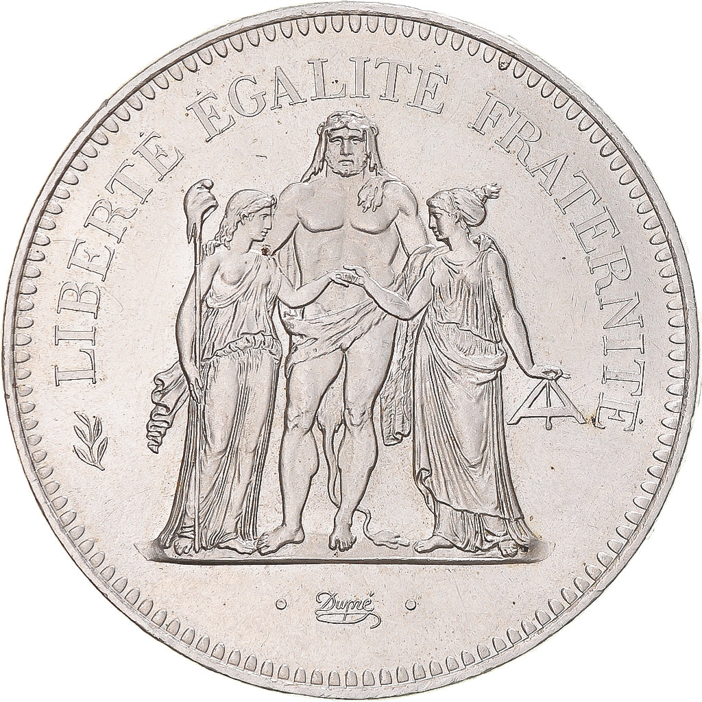Coin, France, Hercule, 50 Francs, 1975, Paris, MS(63), Silver, KM:941.1