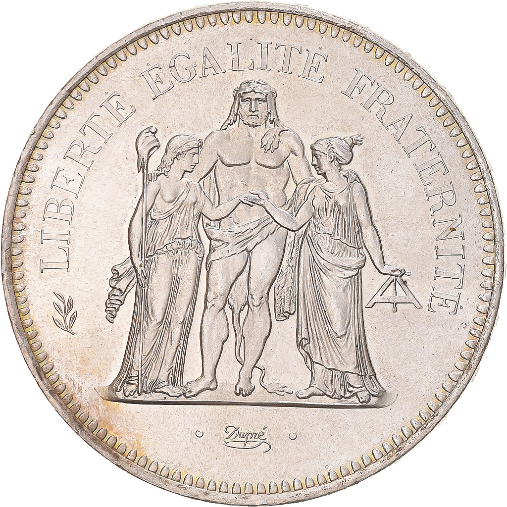 Coin, France, Hercule, 50 Francs, 1976, Paris, MS(63), Silver, KM:941.1