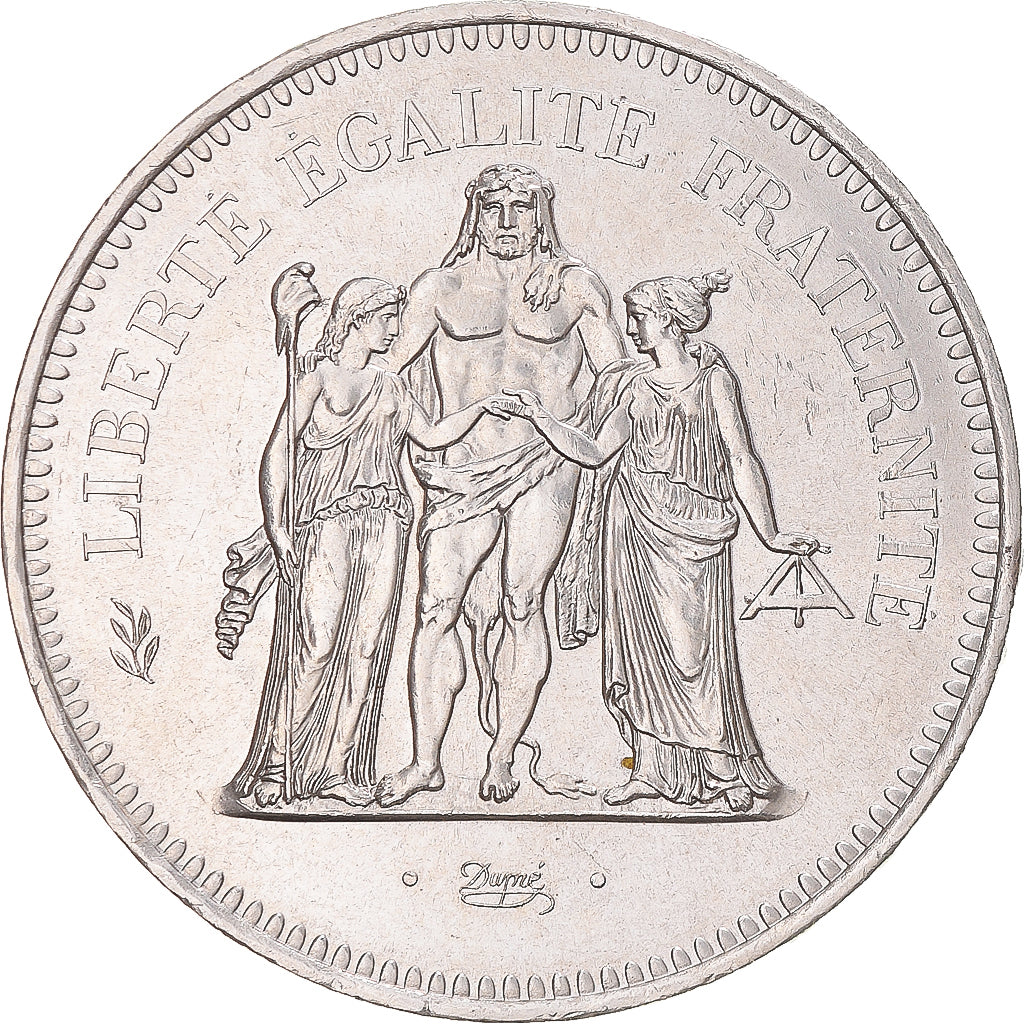 Coin, France, Hercule, 50 Francs, 1977, Paris, MS(60-62), Silver, KM:941.1