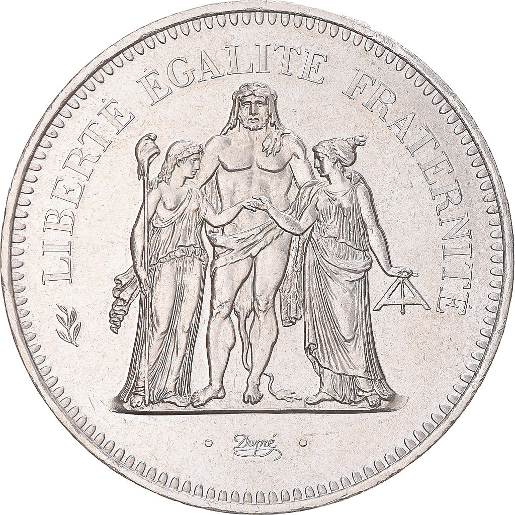 Coin, France, Hercule, 50 Francs, 1977, Paris, MS(60-62), Silver, KM:941.1