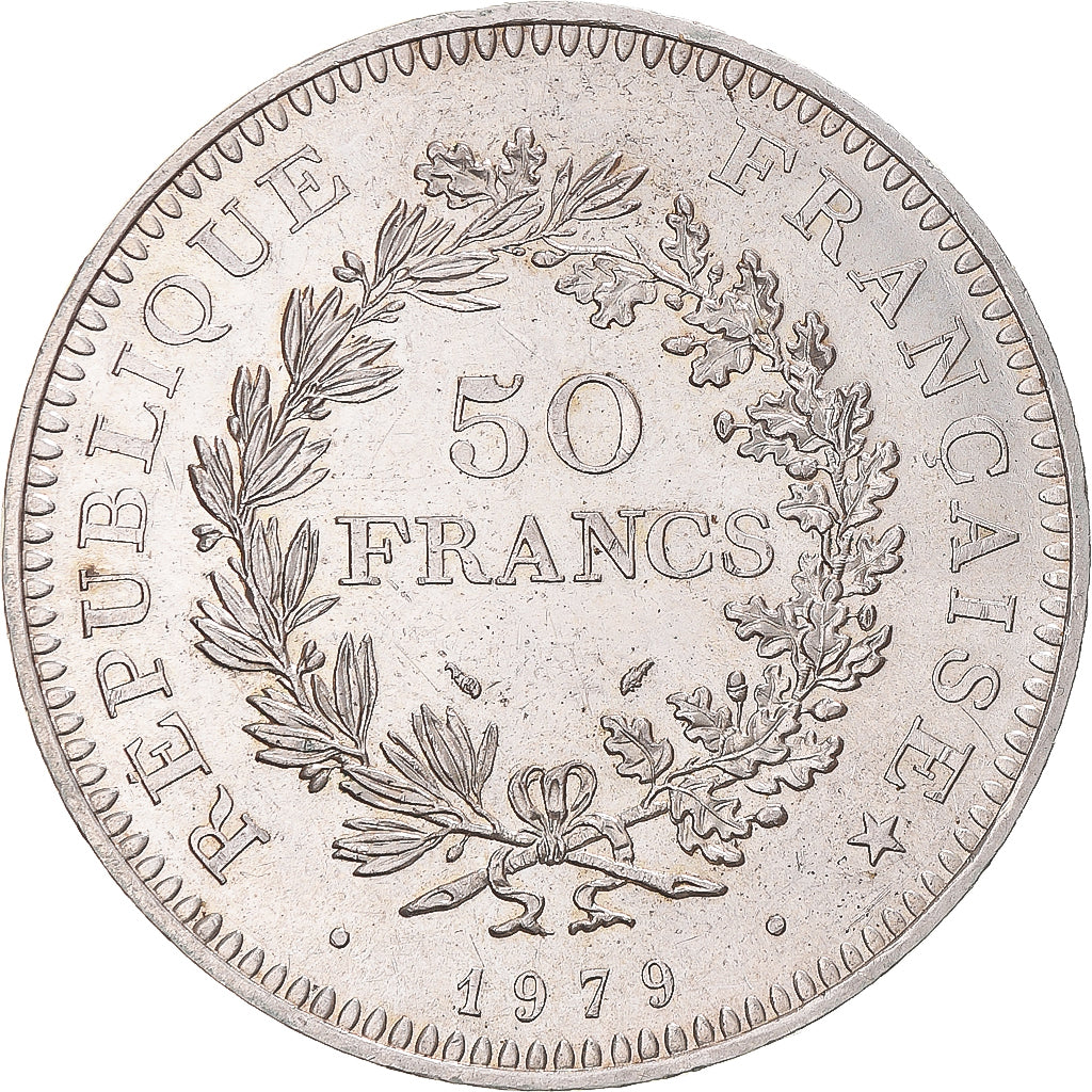 Coin, France, Hercule, 50 Francs, 1979, Paris, MS(60-62), Silver, KM:941.1