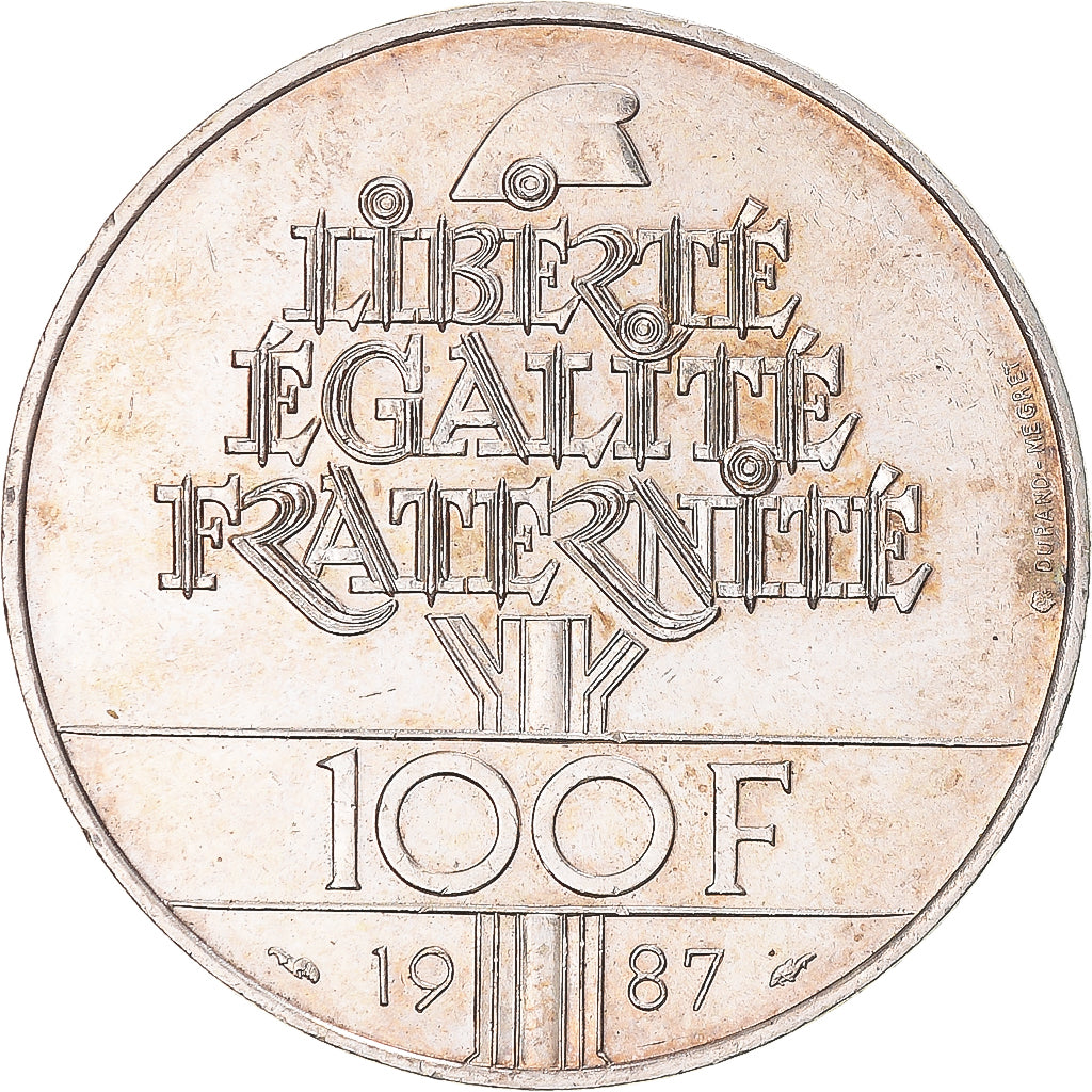 Monnaie, France, Lafayette, 100 Francs, 1987, SUP, Argent, Gadoury:902, KM:962
