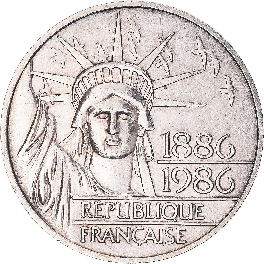 Coin, France, Statue de la Liberté, 100 Francs, 1986, MS(60-62), Silver