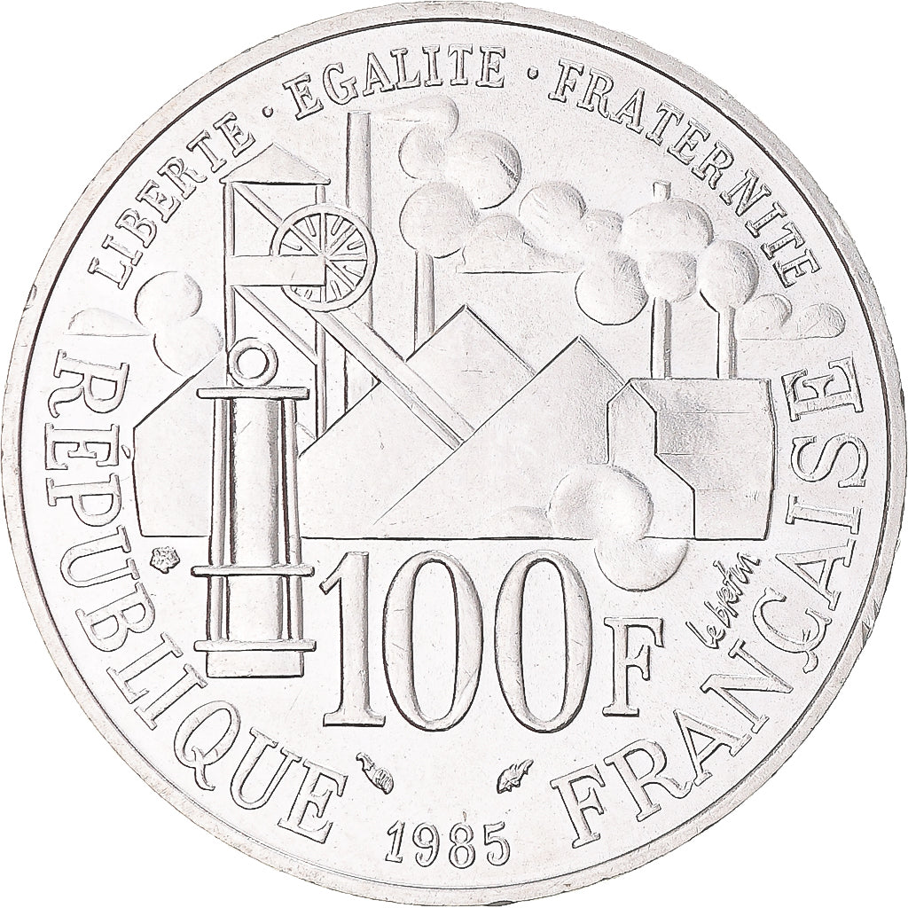 Coin, France, Germinal, 100 Francs, 1985, Paris, MS(63), Silver, KM:957