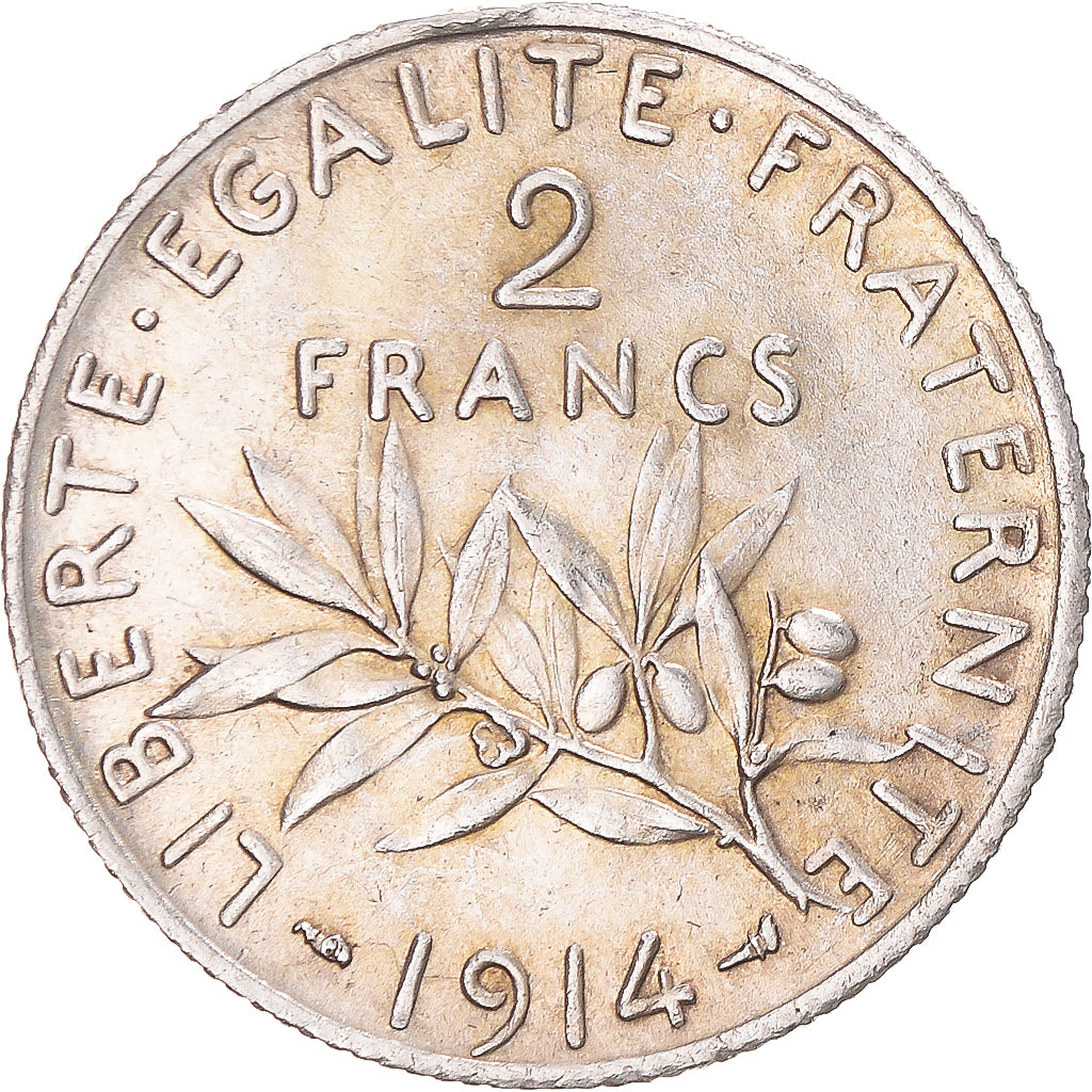Coin, France, Semeuse, 2 Francs, 1914, Paris, MS(63), Silver, KM:845.1