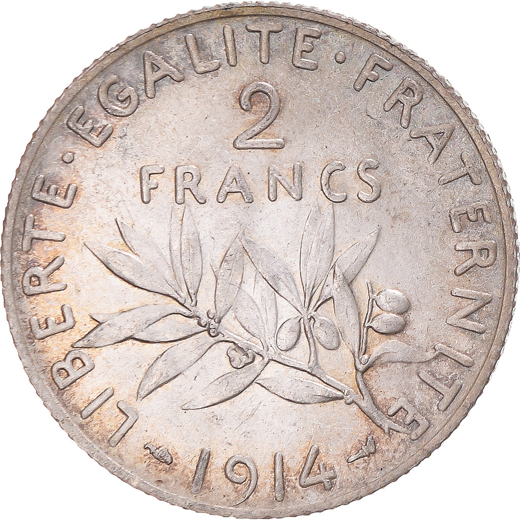 Coin, France, Semeuse, 2 Francs, 1914, Paris, MS(63), Silver, KM:845.1