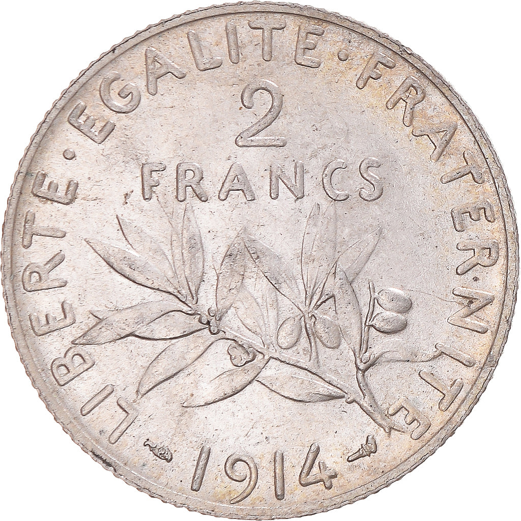 Coin, France, Semeuse, 2 Francs, 1914, Paris, MS(63), Silver, KM:845.1