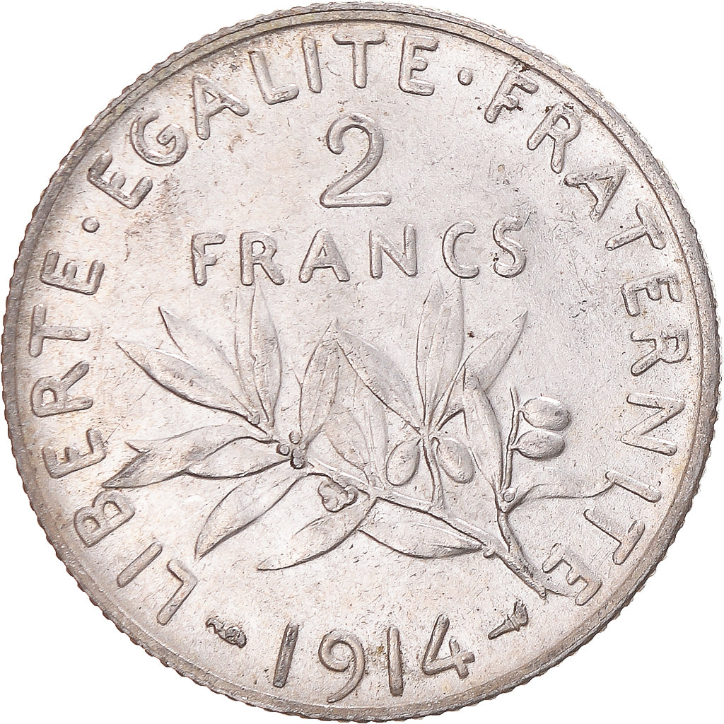 Coin, France, Semeuse, 2 Francs, 1914, Paris, MS(63), Silver, KM:845.1