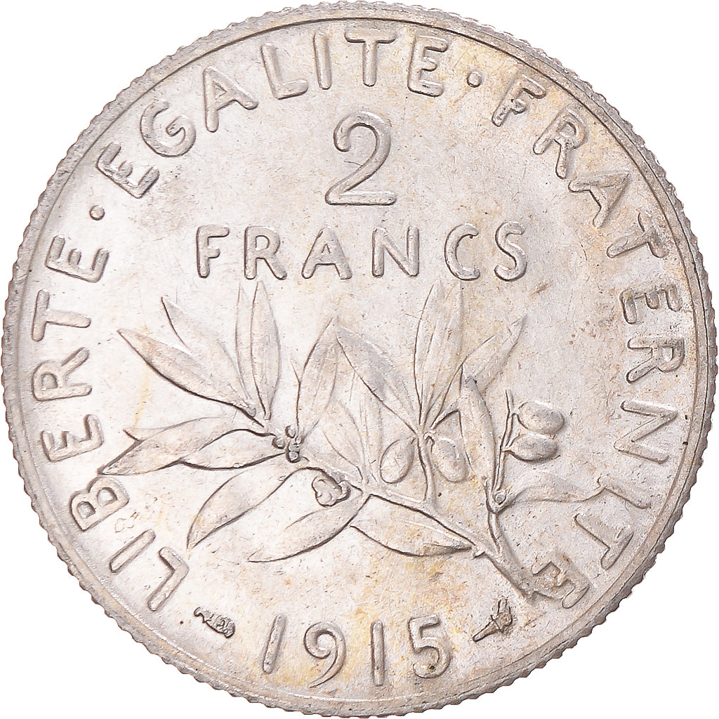 Coin, France, Semeuse, 2 Francs, 1915, Paris, MS(63), Silver, KM:845.1