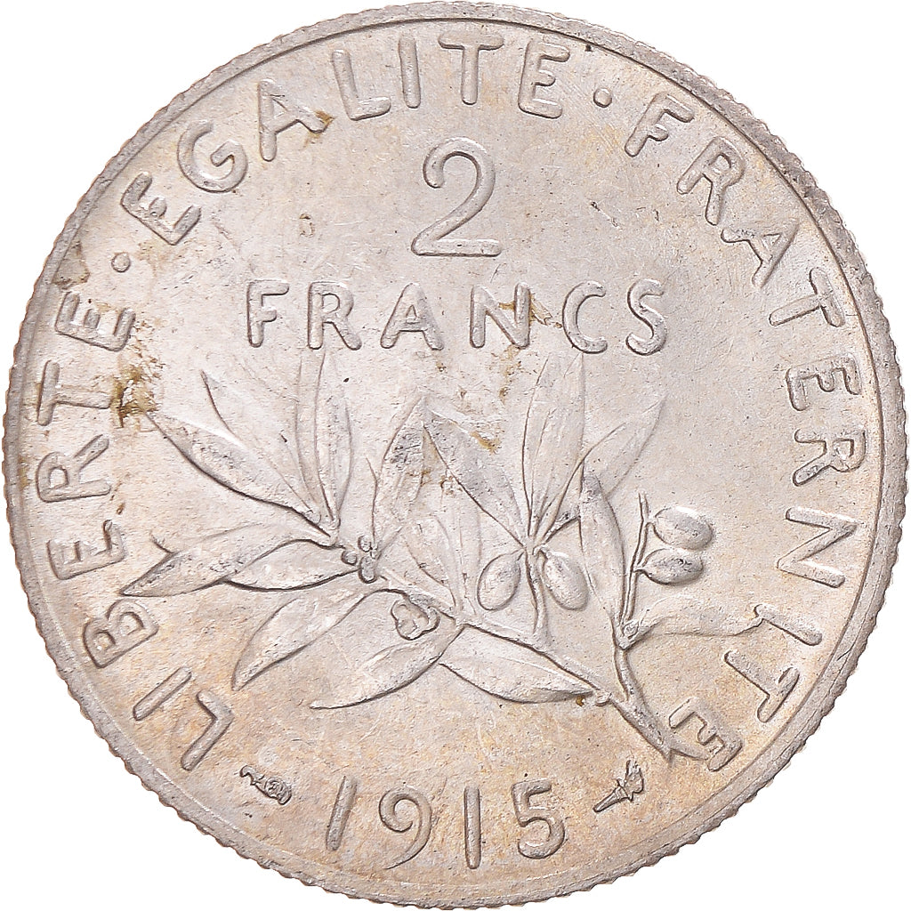 Monnaie, France, Semeuse, 2 Francs, 1915, Paris, SUP+, Argent, Gadoury:532