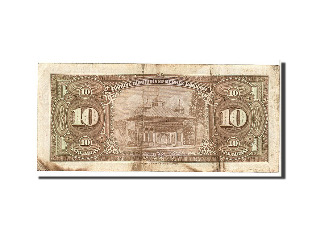Turkey, 10 Lira, 1948, KM #148a, VF(20-25), 068397