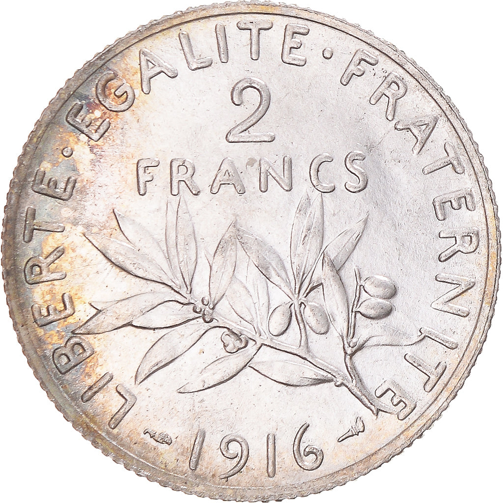 Monnaie, France, Semeuse, 2 Francs, 1916, Paris, SUP+, Argent, Gadoury:532