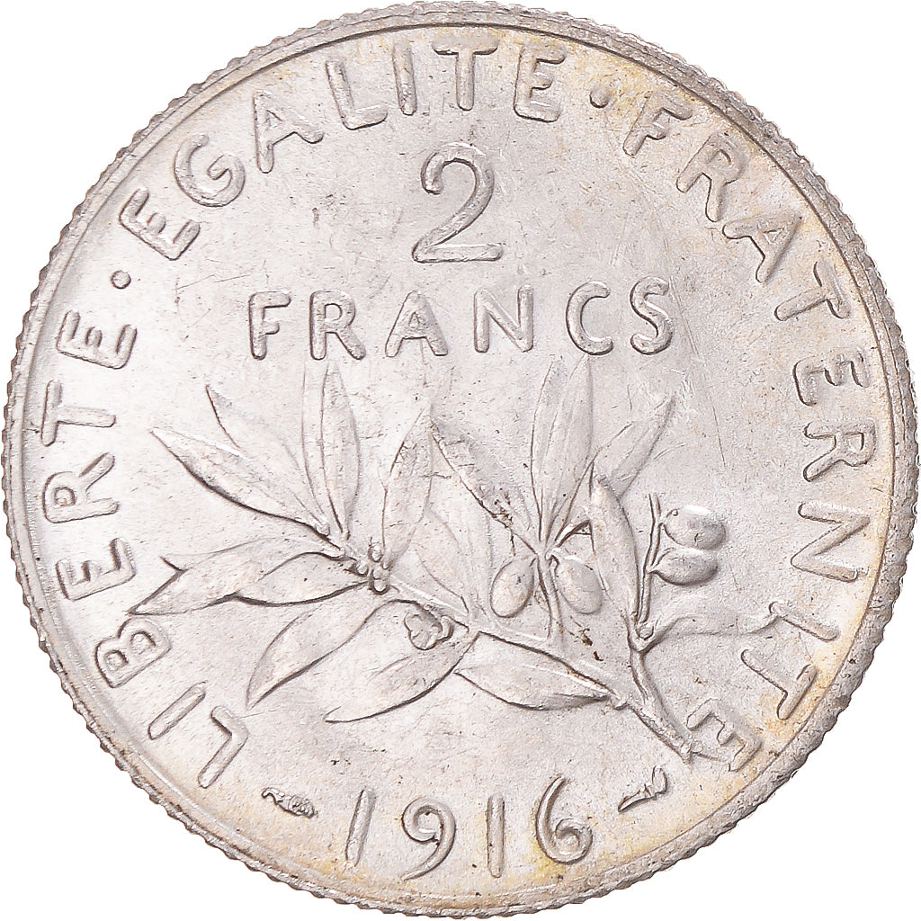 Monnaie, France, Semeuse, 2 Francs, 1916, Paris, SUP+, Argent, Gadoury:532