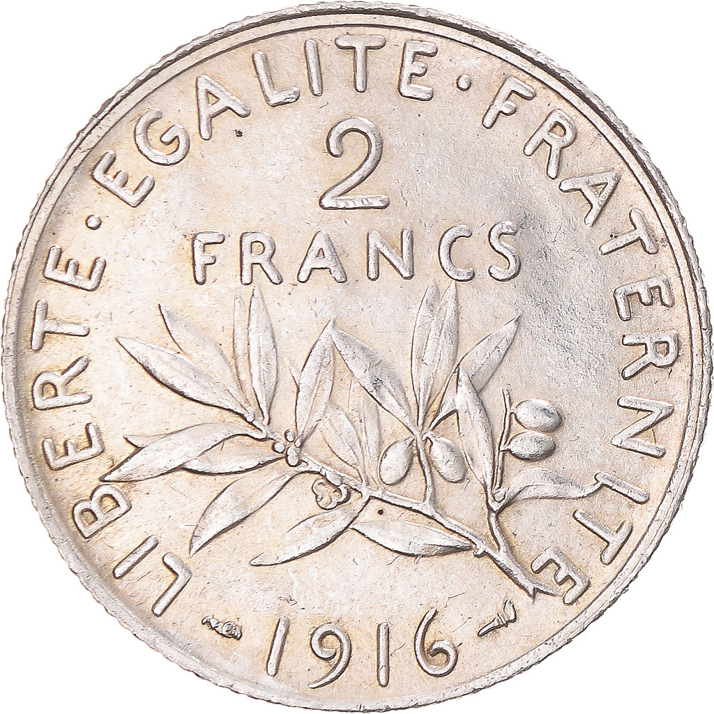 Monnaie, France, Semeuse, 2 Francs, 1916, Paris, SUP+, Argent, Gadoury:532
