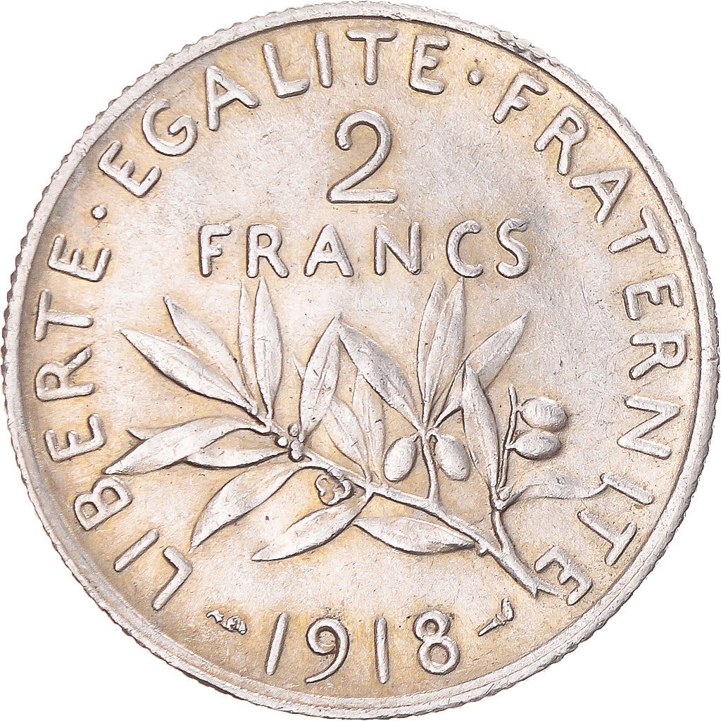 Monnaie, France, Semeuse, 2 Francs, 1918, Paris, SUP+, Argent, Gadoury:532