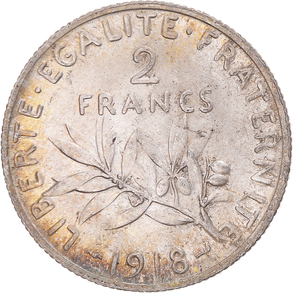 Monnaie, France, Semeuse, 2 Francs, 1918, Paris, SUP+, Argent, Gadoury:532