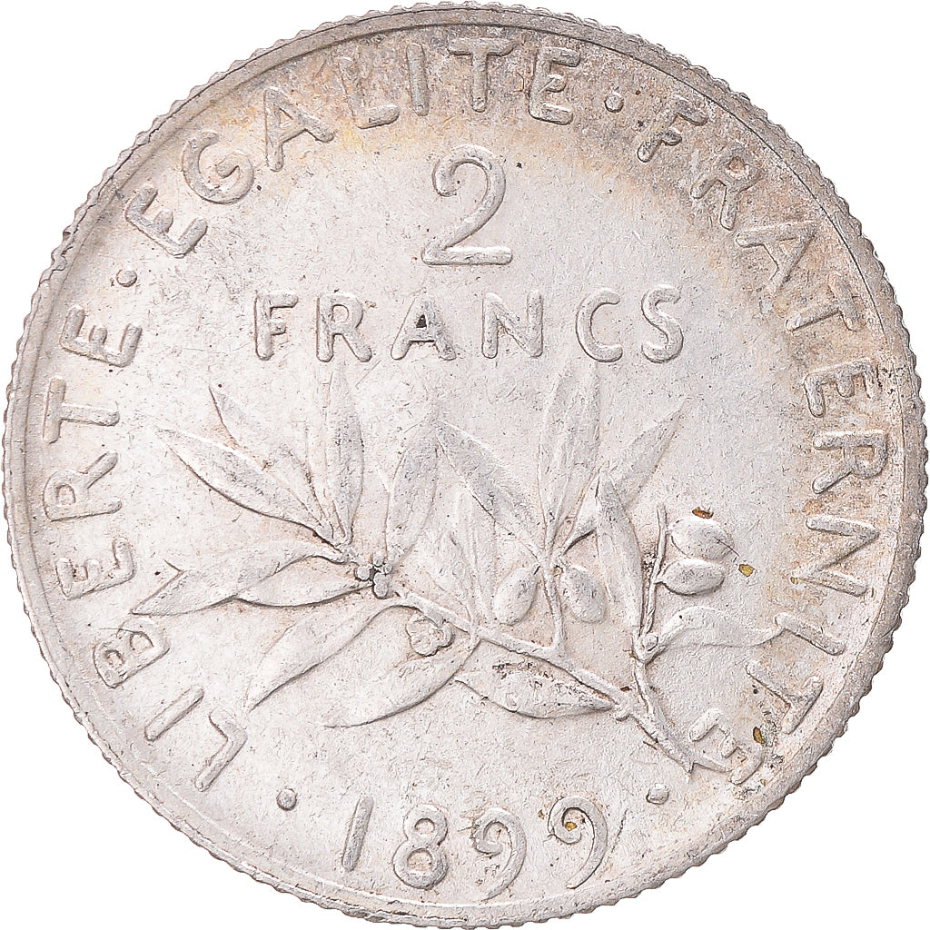 Coin, France, Semeuse, 2 Francs, 1899, Paris, AU(50-53), Silver, KM:845.1