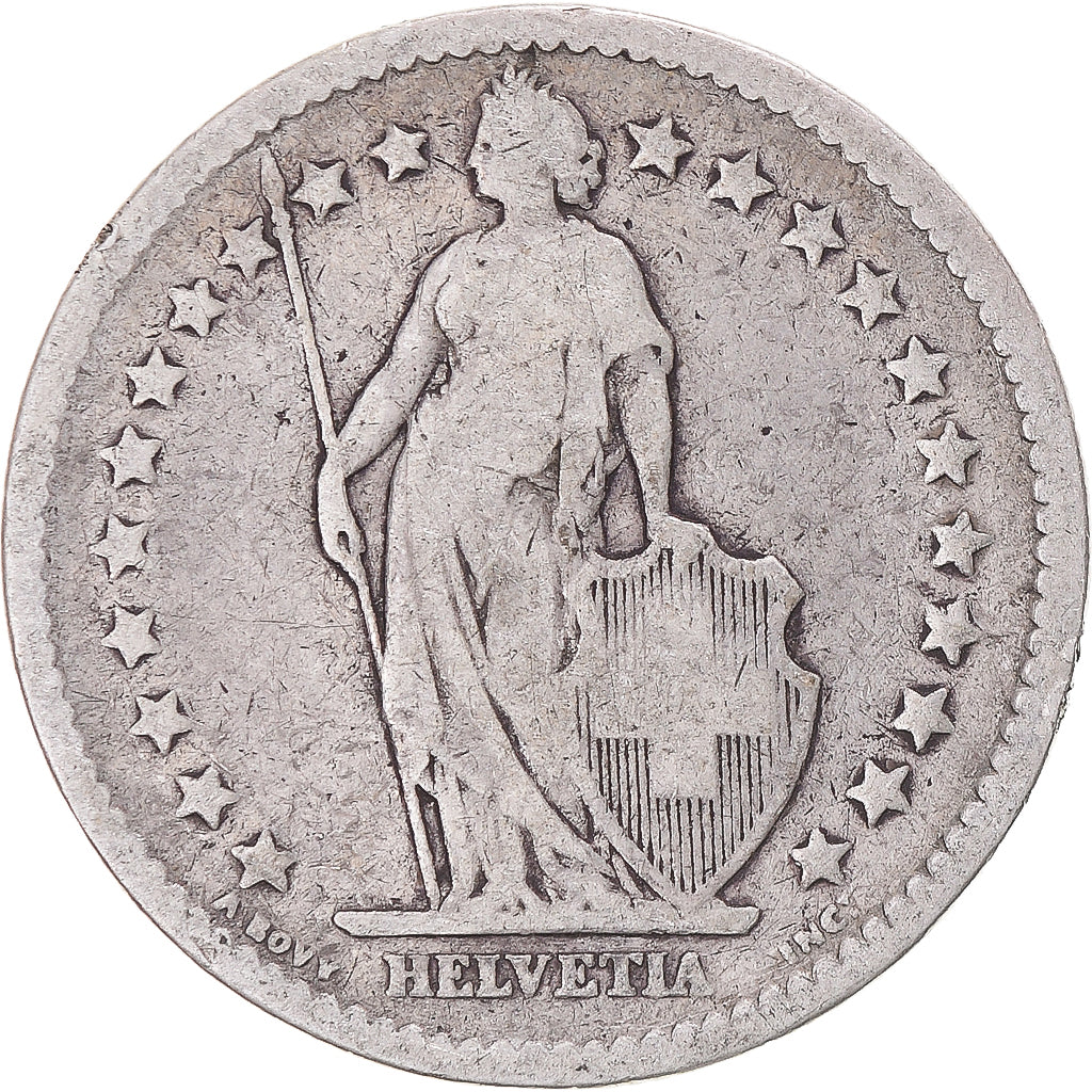 Coin, Switzerland, 2 Francs, 1878, Bern, VF(30-35), Silver, KM:21