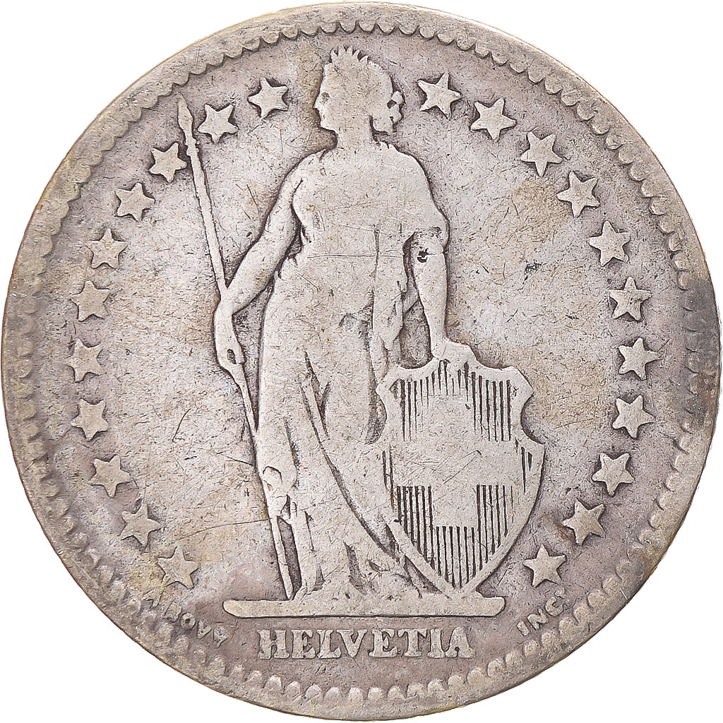 Coin, Switzerland, 2 Francs, 1886, Bern, VF(20-25), Silver, KM:21