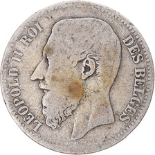 Moneta, Belgio, Leopold II, 2 Francs, 2 Frank, 1866, MB, Argento, KM:30.1