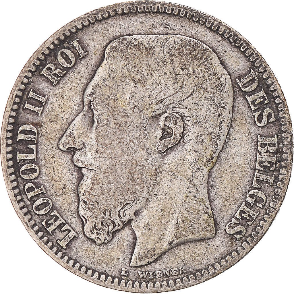 Coin, Belgium, Leopold II, 2 Francs, 2 Frank, 1867, VF(30-35), Silver, KM:30.2
