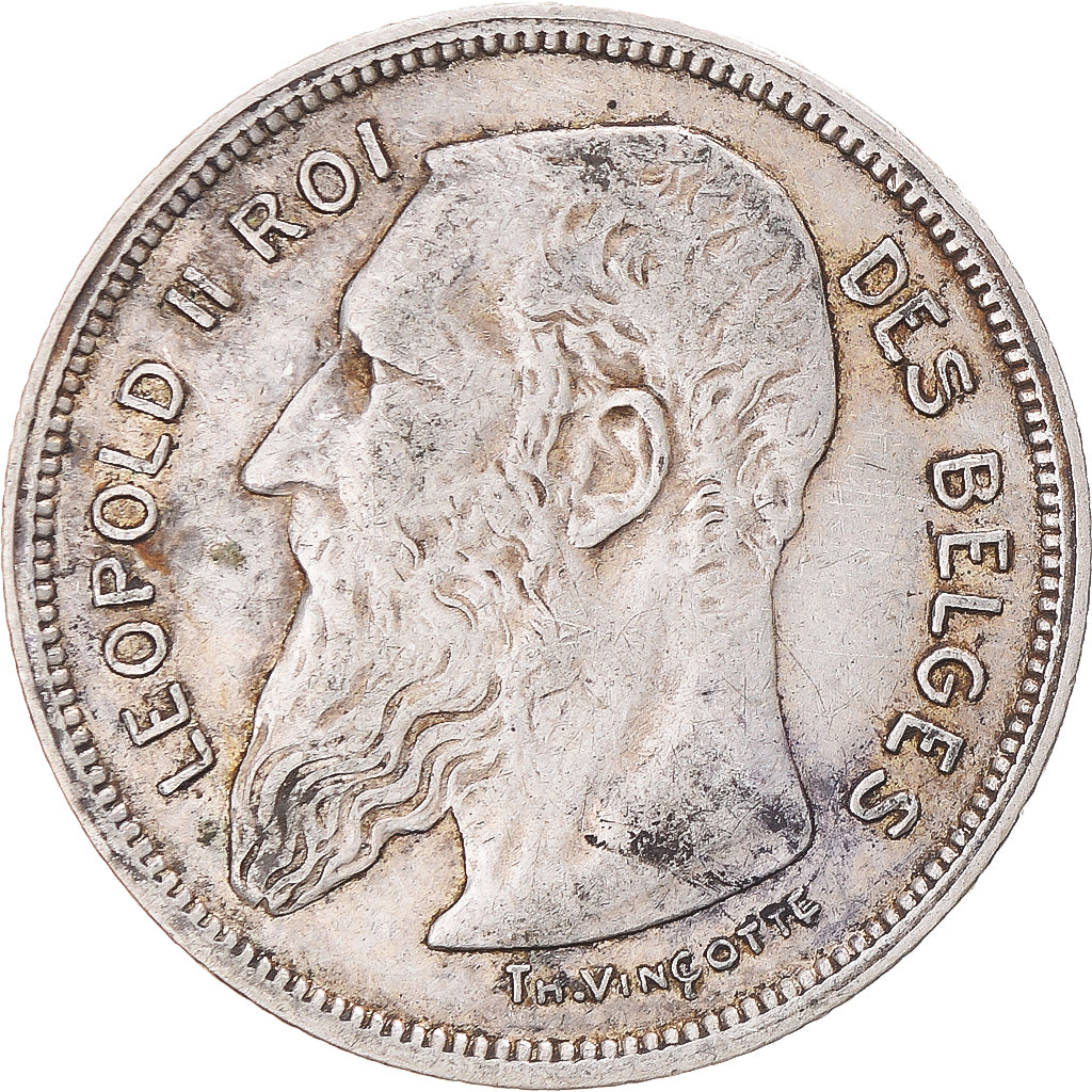 Coin, Belgium, Leopold II, 2 Francs, 2 Frank, 1909, EF(40-45), Silver, KM:58.1
