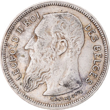 Coin, Belgium, Leopold II, 2 Francs, 2 Frank, 1909, EF(40-45), Silver, KM:58.1
