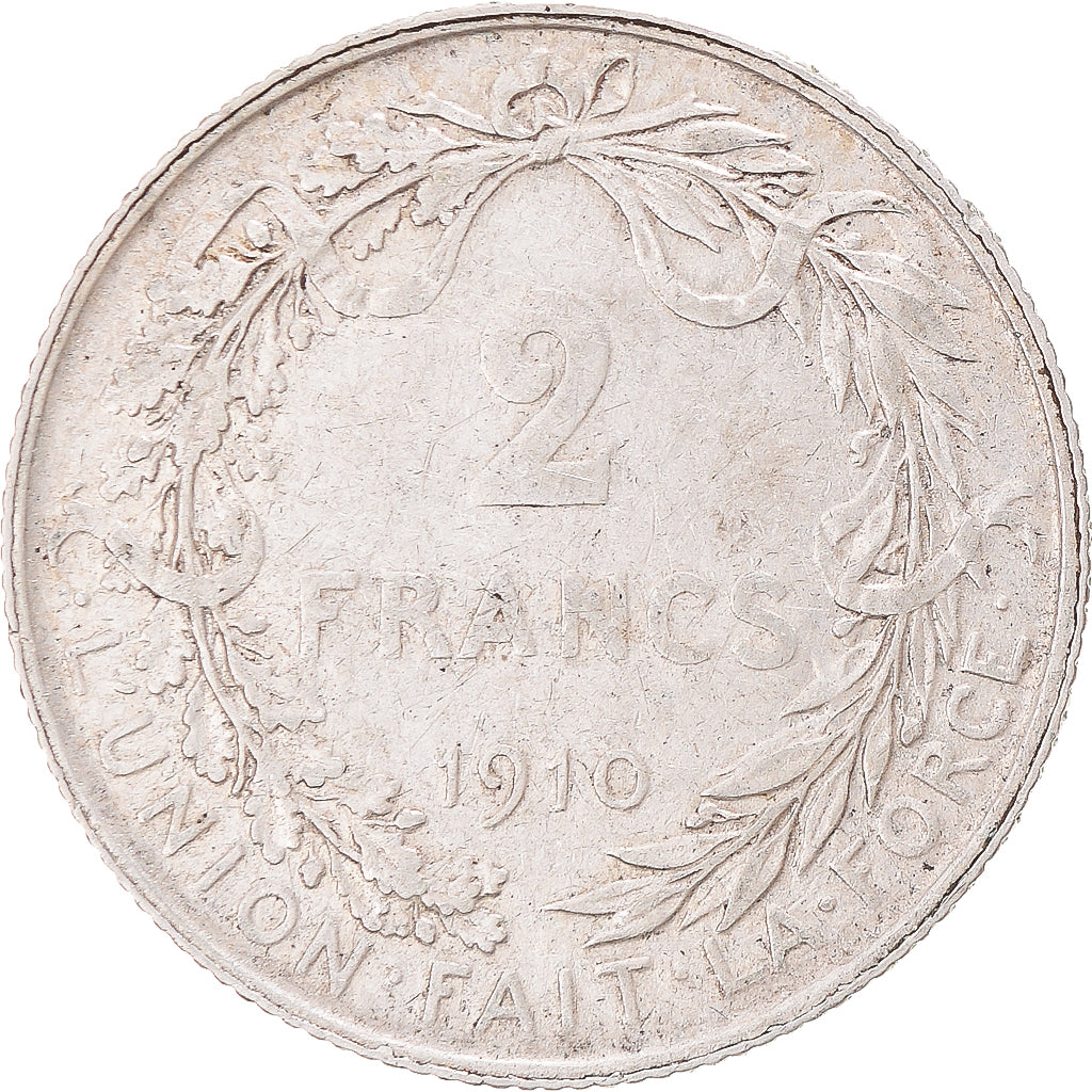 Coin, Belgium, 2 Francs, 2 Frank, 1910, EF(40-45), Silver, KM:74