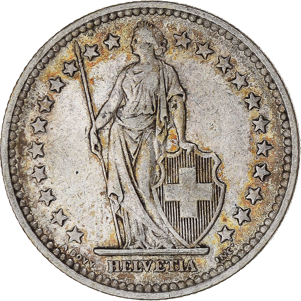 Coin, Switzerland, 2 Francs, 1910, Bern, EF(40-45), Silver, KM:21