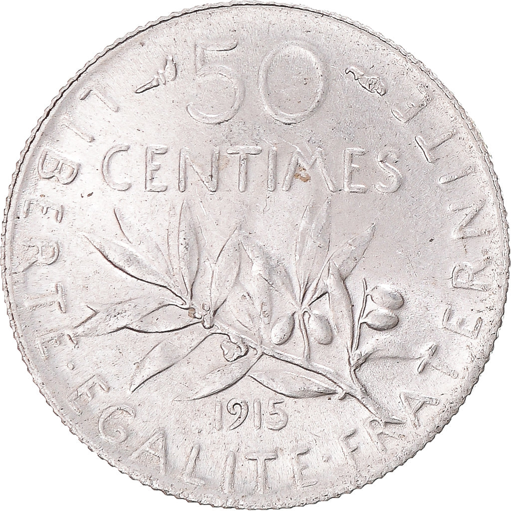 Coin, France, Semeuse, 50 Centimes, 1915, Paris, MS(64), Silver, KM:854