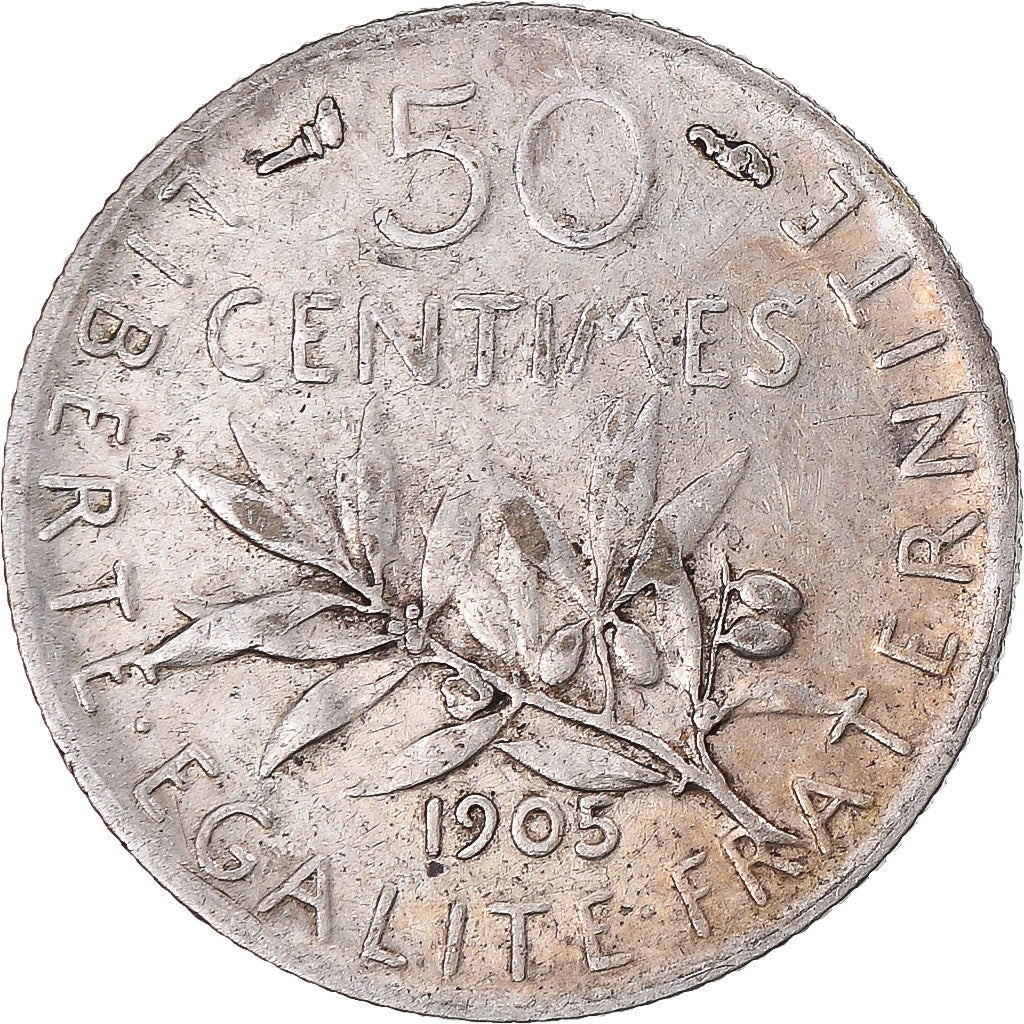 Münze, Frankreich, Semeuse, 50 Centimes, 1905, Paris, S+, Silber, KM:854