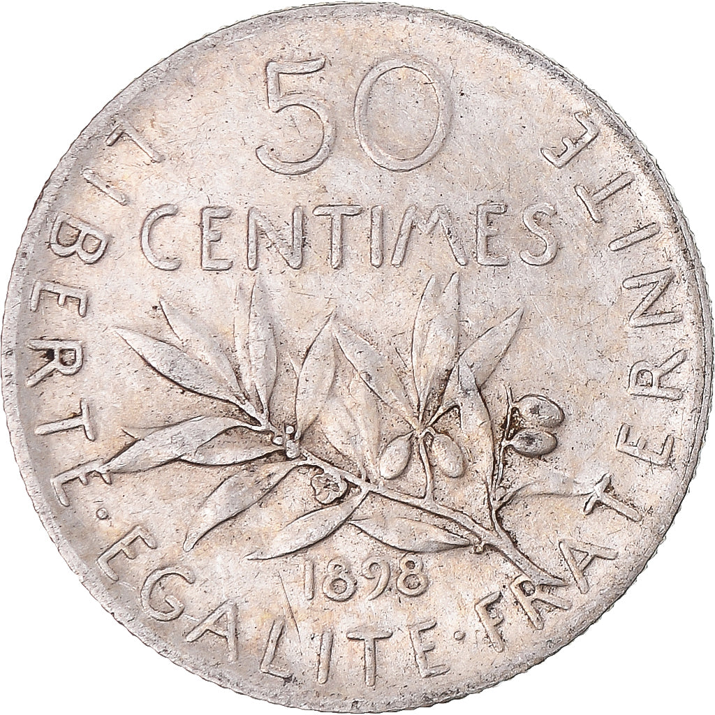 Münze, Frankreich, Semeuse, 50 Centimes, 1898, Paris, SS+, Silber, KM:854