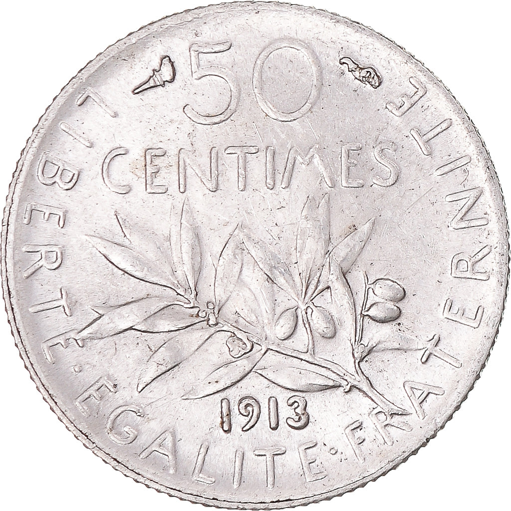Münze, Frankreich, Semeuse, 50 Centimes, 1913, Paris, UNZ, Silber, KM:854